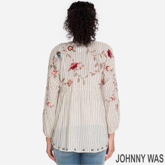 JOHNNY WAS **NWT** Chrysalis V-Neck Yoke Blouse - Picture 3 of 7